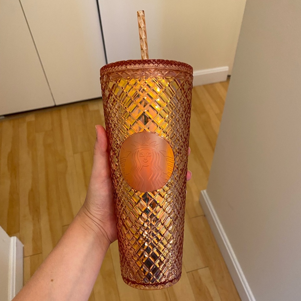 Starbucks 2021 Holiday Bling Rose Gold Jeweled Venti Cup